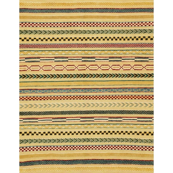 Ahgly Company Machine Washable Indoor Rectangle Abstract Light Brown Area Rugs, 4' x 6'