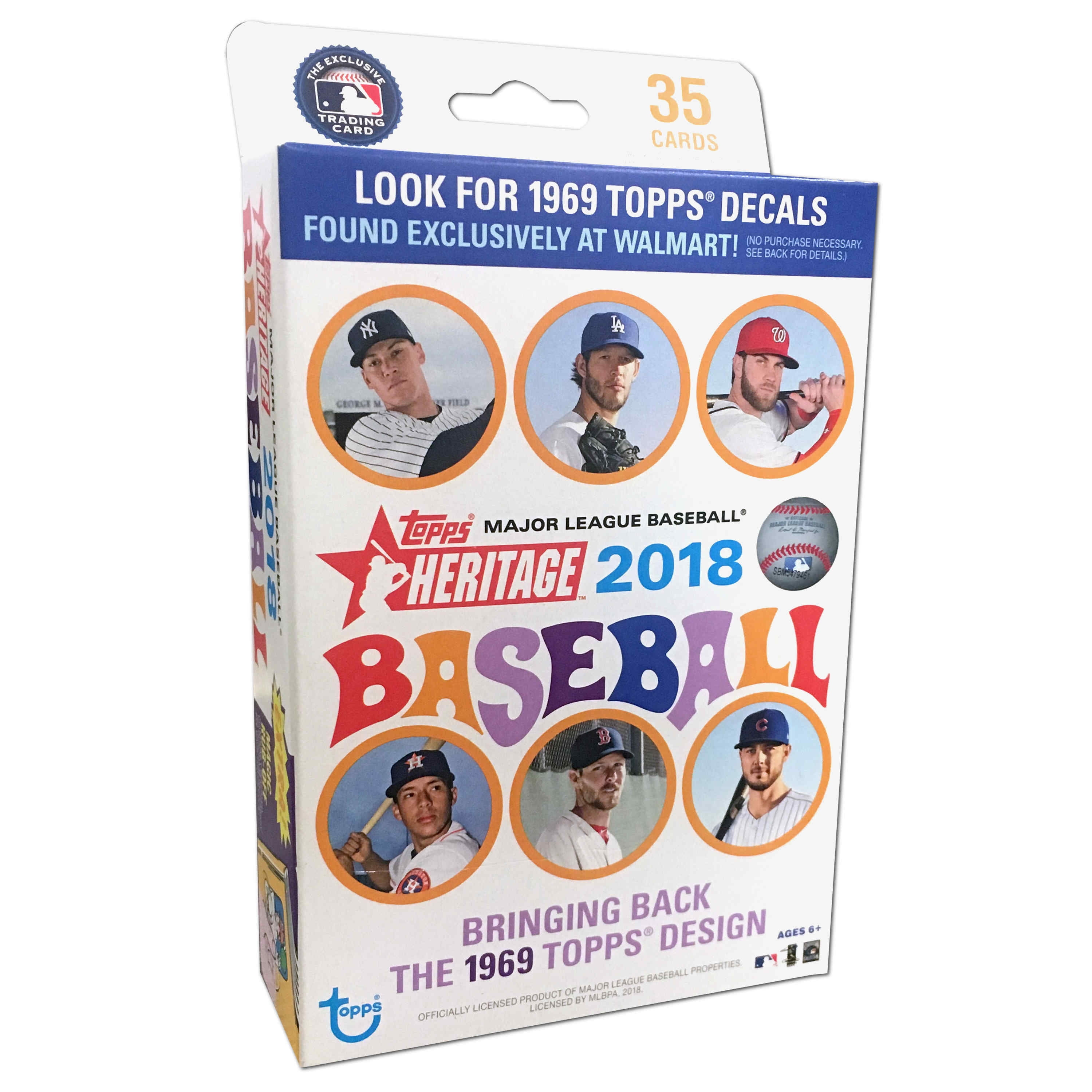 2018 Topps MLB Baseball Heritage Hanger Box Trading Cards | Featuring  Shohei Ohtani's Premiere| 1969 Design | Exclusive Decals only found in this  box