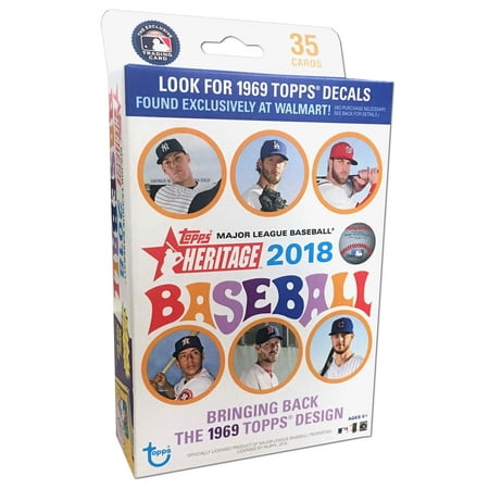 2018 Topps MLB Baseball Heritage Hanger Box Trading Cards | Featuring Shohei Ohtani's Premiere| 1969 Design | Exclusive Decals only found in this (Best Baseball Card Designs)