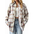 thumbnail image 4 of Fantaslook Plaid Shirts for Women Button Down Flannel Shirts Casual Loose Long Sleeve Blouses Tops, 4 of 10