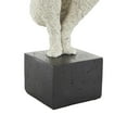 thumbnail image 4 of 6" x 16" Cream Polystone Crouching People Sculpture with Black Square Base, by DecMode, 4 of 9