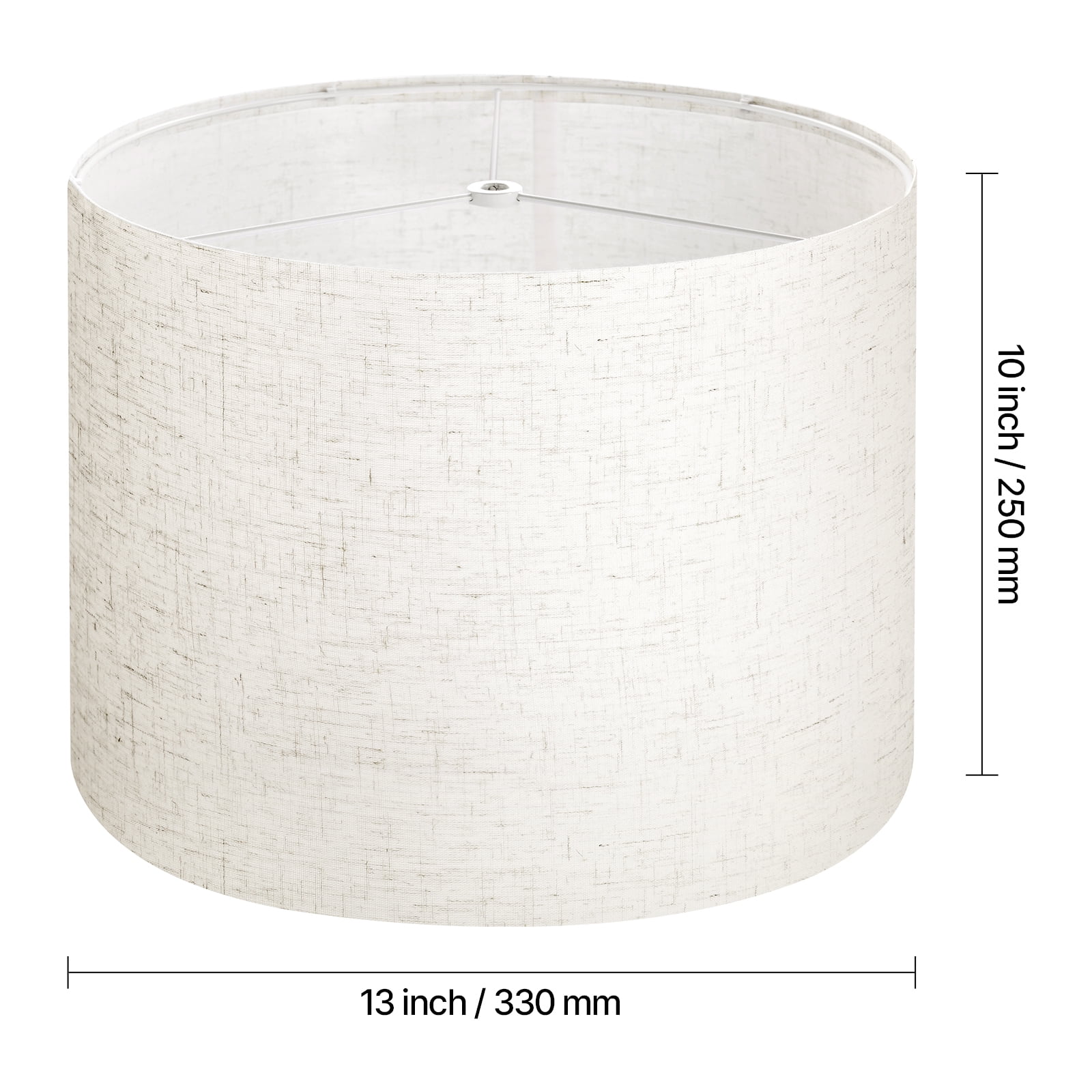 VEVOR Drum Lamp Shade, 13 in Top x 13 in Bottom x 10 in High, Medium Drum Linen Lampshade, Replacement Lamp Shade for Table Lamps Floor Lamps Pendant Lights, Easy Assembly Required (Light Linen)
