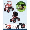 thumbnail image 2 of YUSAZENS 360Degrees Rotatable Rolling Garden Work Stool with Retractable Handle 4 Wheels Double Frame Backrest Armrest Iron Rubber Structure Red for Yard Work, 2 of 8