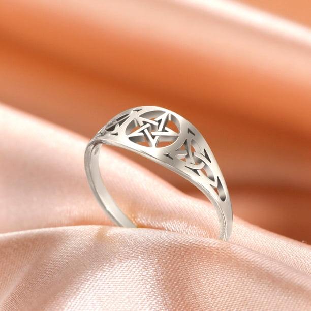 Skyrim anillo de mujer de acero inoxidable corazón Simple mariposa fase lunar anillos de dedo geométricos regalo de boda para amante al por mayor Tan Jianjun unisex
