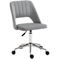 thumbnail image 1 of Vinsetto Mid Back Office Chair Velvet Fabric Swivel Scallop Shape Computer Desk Chair, Grey, 1 of 7