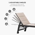 thumbnail image 5 of PURPLE LEAF Outdoor Chaise Lounge 3 Pieces Aluminum Patio Lounge Chair with Side Table and Wheels All Weather Outdoor Reclining Chair for Patio Pool Beach Sunbathing Chair, Beige, 5 of 10