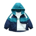 thumbnail image 3 of WOLLED Kids Boys Thin Zipper Jacket Youth Color blocking Zipper Tops 2-13T Toddler Baby Hooded Windbreaker Jacket, 3 of 10