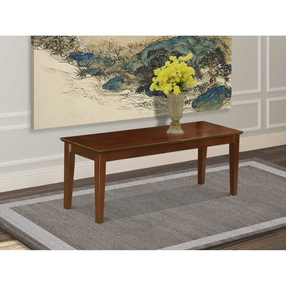 CAB-MAH-W Capri bench with wood seat in Mahogany
