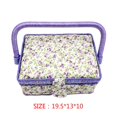 thumbnail image 3 of Small Sewing Basket Printed Design Sewing Tools Storage Box with Built-in Pin Cushion Interior Pocket, 3 of 5