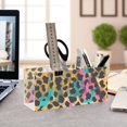 thumbnail image 4 of Soft Color Leopard Print Acrylic Pencil Pen Holder Cup 4 Compartments Desktop Organiser 7.87"x2.78"x3.54", 4 of 7