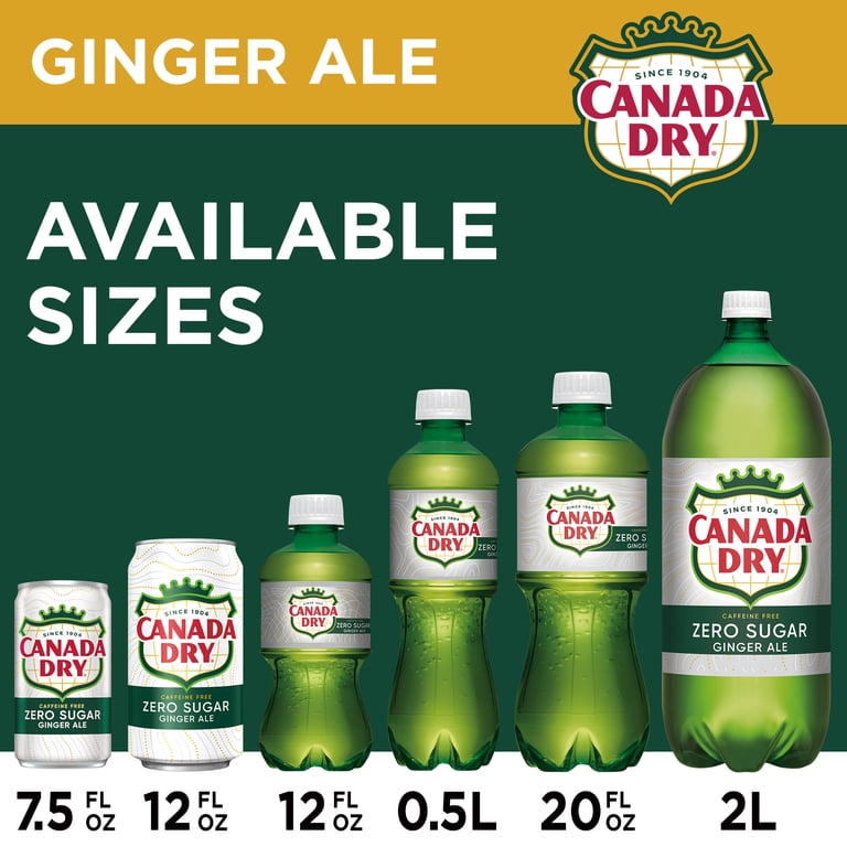 Canada Dry Zero Sugar Ginger Ale, Caffeine Free Soda, 16.9 fl oz