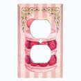 thumbnail image 2 of Metal Light Switch Plate Cover Elegant Raspberry Macaroon Cake Striped Wallpaper CAK049, 2 of 13