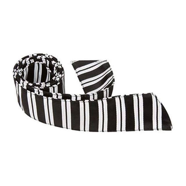 K3 HT - Cravate Assortie pour Enfants - Noire avec Rayures Blanches