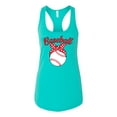 thumbnail image 2 of Wild Bobby, Cute Baseball Mom Ribbon Gift, Mother's Day, Women Racerback Tank Top, Tahiti Blue, Small, 2 of 3