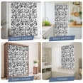 thumbnail image 5 of Black Flower Waterproof Shower Curtain, Extra Large 72"x96" Washable Polyester Fabric Shower Curtains for Bathroom, Vintage Farmhouse Boho Leaf Spring Plant Decorative Bathtub Curtain Sets with Hooks, 5 of 9