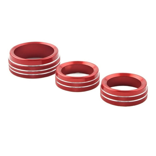 Car Air Conditioner Switch CD Button Knob Covers 2015-2020 For Dodge Challenger Aluminum Alloy 3Pcs