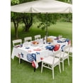 thumbnail image 4 of Outdoor Tablecloths with Umbrella Hole & Zipper, Independence Day 54x80 Inch Tablecloth Rectangle, Flag Balloons Butterflies Watercolor Waterproof Table Cloth, Patio/Pool/Picnic Table Covers, 4 of 8
