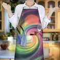 thumbnail image 6 of Colorful Tie Dye Spiral Galaxy Pattern Apron-Garden Aprons for Women with Pockets-Cotton Linen Waterproof Kitchen Cooking Gardening Aprons Adjustable for Kitchen,Cooking,BBQ and Salon 33x27 Inch, 6 of 7