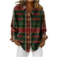 thumbnail image 2 of Horkkom Womens Flannel Shirts Long Sleeve Plaid Print Button Down Shirts Casual Loose Flannel Shirt Women XL, 2 of 9