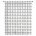 thumbnail image 2 of Grey Plaid Sheer Curtains 45 Inches Long, Modern Minimalist Geometric Gingham Checkered Light Filering Curtains, Breathable Simi Curtain Privacy Drapes for Kitchen Bathroom Small Window Treatment, 2 of 7