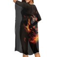 thumbnail image 5 of SCRAWLGOD Flame Wolf Print Kimono Swimsuit Coverup Loose Breathable Swimsuit Cover Up Lightweight Bathing Suit Cover Up for Women, 5 of 6
