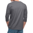thumbnail image 4 of Gaukiv Men's Three Quarter Sleeve Shirts Raglan Crew Neck Tees Solid Color Baseball Shirts Gray M, 4 of 7