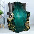 thumbnail image 4 of Industrial Soft Flannel Fleece Throw Blanket, Antique Items Watches Keys and Chains Steampunk Influences Illustration, Cozy Plush for Indoor and Outdoor Use, 60" x 80", Multicolor, by Ambesonne, 4 of 5