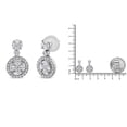 thumbnail image 4 of 18K White Gold 2.0 Cttw Round Shape Diamond Composite Halo Dangle Stud Earring (F-G Color, VS1-VS2 Clarity), 4 of 6