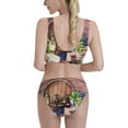 thumbnail image 3 of Vsdgher Womens High Waisted Bikini Sets Two Piece Swimsuit Bottle Glass Red Wine Print Tummy Control Bathing Suit-Large, 3 of 8