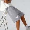 thumbnail image 4 of TKKCS Mens Casual Drawstring Shorts- Elastic Waist Breathable Flat Front Lightweight Daily Wear Summer Beach Shorts with Pockets Gray Size 2XL, 4 of 7