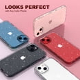 thumbnail image 4 of ULAK Phone Case for iPhone 13, Sturdy Rugged Hybrid Heavy Duty Shockproof Clear Case for Apple iPhone 13 6.1 inch 2021, Crystal Glitter, 4 of 9