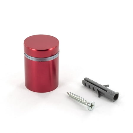 

Sign Standoff 1 Diameter x 1 Barrel Length Cherry Red Aluminum Eco Series Easy Fasten Standoff Pack of 2 by Outwater