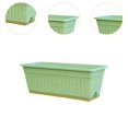 thumbnail image 6 of figatia Window Box Planter Flower Pot Detachable Tray Decoration Container Rectangle Planter Box with Drainage Holes for Porch Office Green, 6 of 8
