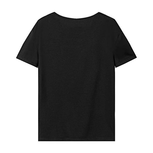 Camiseta básica para mujer, camiseta de moda con cuello redondo para el trabajo, uso diario, deportes de acampada L