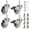 1.5 Inch, variant on 2 Inch Threaded Stem Caster Wheels, Metric M10 x 25MM Swivel Screw Set of 4 | Silent Bearing Rolling, Small Rubber  Casters for Wire Shelving, Carts, Furniture, 264 lb Capacity, 2 with Brakes