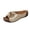 Gold, variant on Brown Womens Fashion One Band Wedge Slippers Flower Detail Trendy Beach Slides Pu Leather