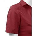 thumbnail image 5 of DOUBLJU Women's Slim Fit Plain Classic Short Sleeve Button Down Collar Shirt Blouse, 5 of 5