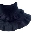 thumbnail image 7 of Naierhg Winter Scarf Autumn Winter Women Fake Collar Ruffles Turtleneck Double Layered Solid Color Coldproof Knitting False Collar Wrap Scarf for Daily Wear Navy Blue, 7 of 7