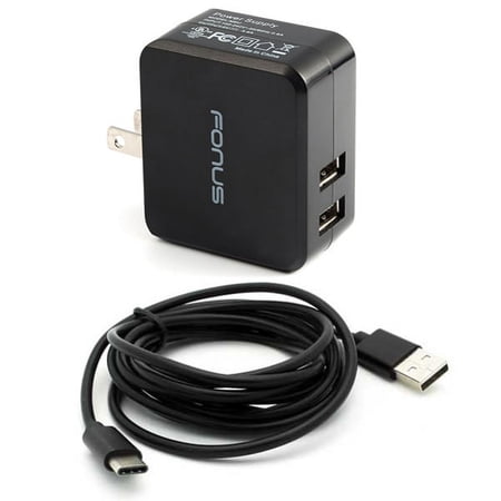 17W Home Charger for Google Pixel 5a 5G Phone - 2-Port USB 3.4A Type-C Cable 6ft Power Adapter Q1G