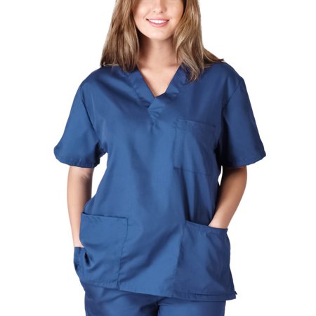 

Lounge Sets For Women Clearance Men Women Short Sleeve V-Neck Nursing Uniform Blouse Scrub Tops With Pocket Blue L