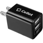 Angle View: Cellet TabletSmart 2.4-Amp (12W) 2-Port USB Wall Charger with microUSB Cable