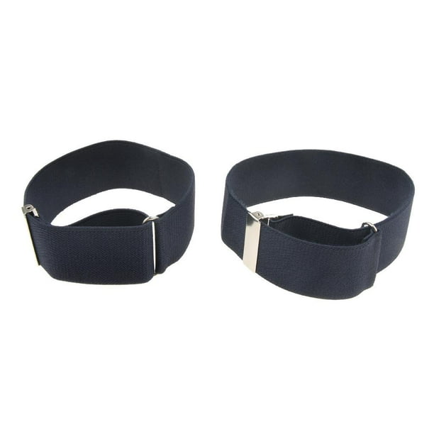 Liga ajustable para el brazo de la camisa para hombre, soporte para mangas, banda para el brazo, accesorios Azul marino
