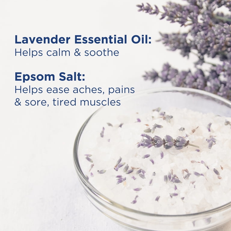 (4 pack) Equate Epsom Salt Soaking Solution, Soothing Lavender, 3 lbs