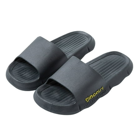 

Cathalem Men Slippers Fashionable Summer New Pattern Indoor And Outdoor Comfortable Flat Bottom Non Slip Mens Extra Wide Slippers Dark Gray 10