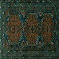 thumbnail image 1 of Ahgly Company Machine Washable Indoor Square Persian Turquoise Blue Traditional Area Rugs, 5' Square, 1 of 4