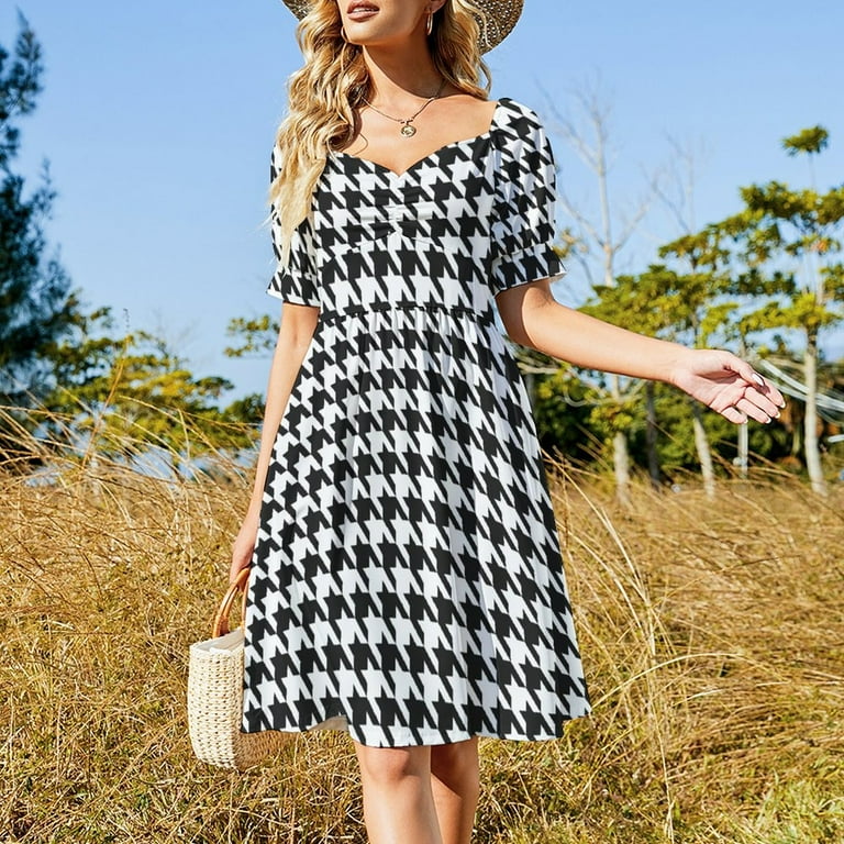 Classic houndstooth dress hot sale