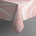 thumbnail image 4 of Pink White Gold Marble Pattern Rectangle Tablecloth 60"x120",Waterproof Polyester Rectangle Table Cloth, Wipeable Spillproof Polyester Tablecloth for Dining, Camping, Indoor and Outdoor, 4 of 6