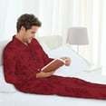 thumbnail image 6 of Sikiie Christmas Red Snowflakes Mens Pajama Set, Soft Warm Long Sleeve Sleepwear, Cozy Button-Down Pjs for Men-Large, 6 of 7
