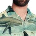 thumbnail image 5 of Whale Men's Short Sleeve Poplin Shirt, Casual Printed Beach Button Down Summer Unisex Shirts, 5 of 6