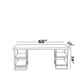 thumbnail image 5 of CoSoTower Metal Frame 60" Extra Wide Wood Top 4 Shelves Writing and Computer Desk for Home Office, Black, 5 of 5